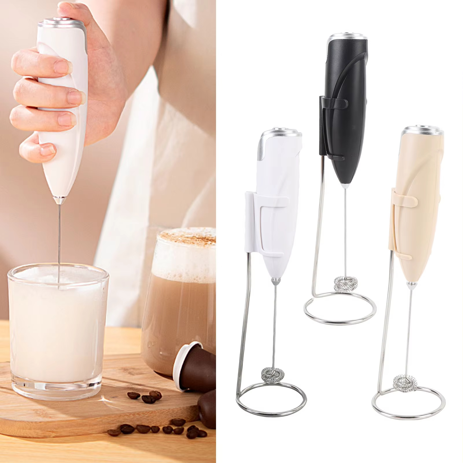 Pocket Coffee Maker - 1 set of electric milk mixer+egg