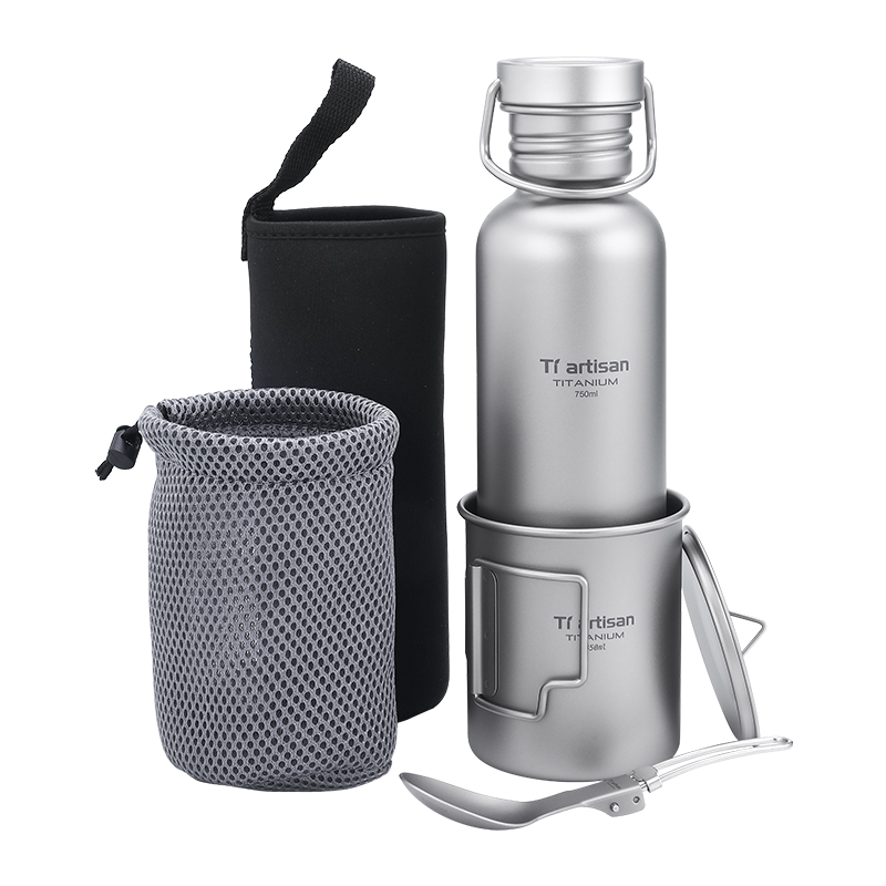 Camping Cooking Pack - Tiartisan Titanium Cookware 3-pcs-set Cycling Water
