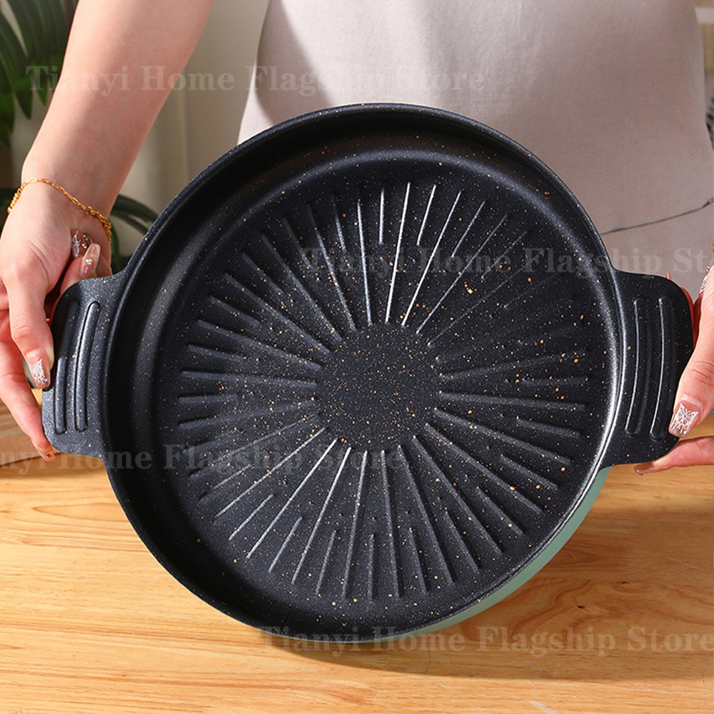 Camping Cooking Disc - Grill Pan Round Non-Stick Barbecue Plate