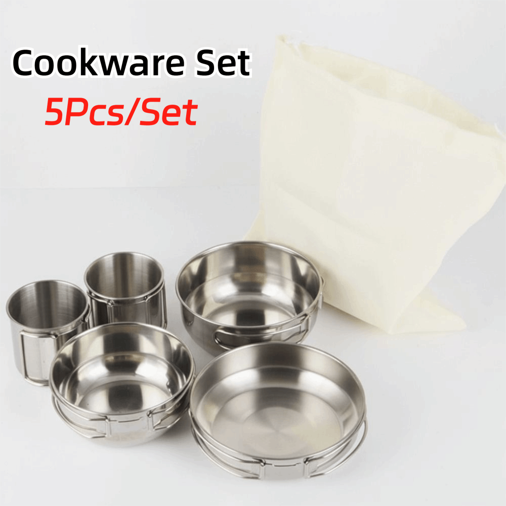 Camping Cooking Handle - 5Pcs 304 Stainless Steel Camping Cookware