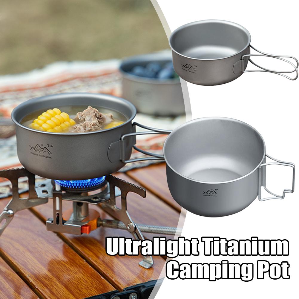 Camping Cooking Pot With Lid - Outdoor Camping Foldable Portable Pot With