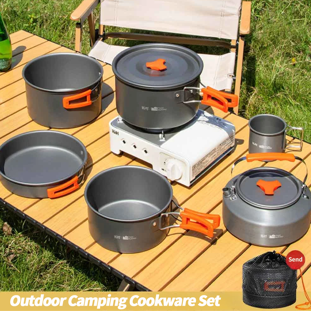 Camping Cooking Set With Bag - Camping Cookware Set Outdoor Cooking Ultralight
