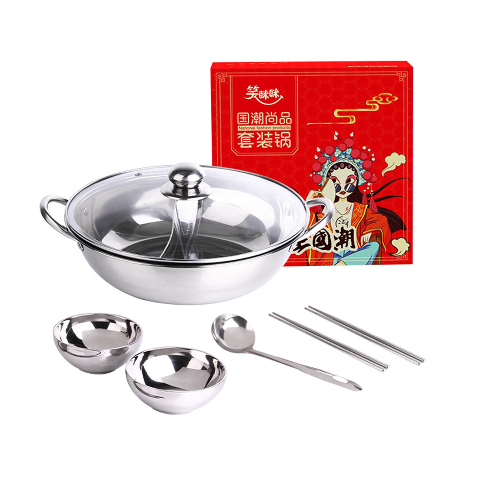 Camping Cooking Pot With Lid - Hot Pot Pan Cooker with Glass