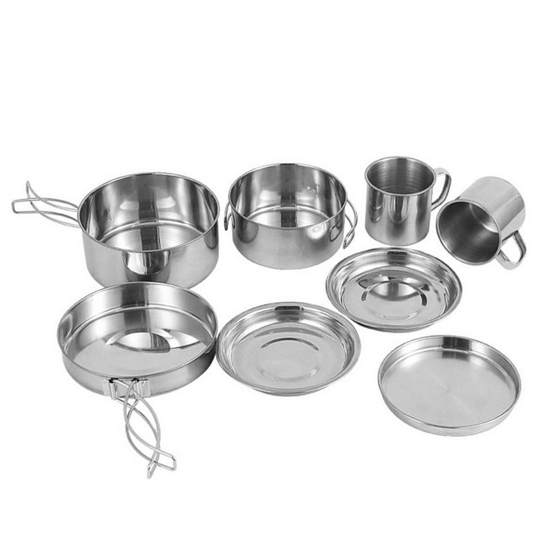 8pcs/set Stainless Steel Outdo – обзор и цена Camping Cooking Pack