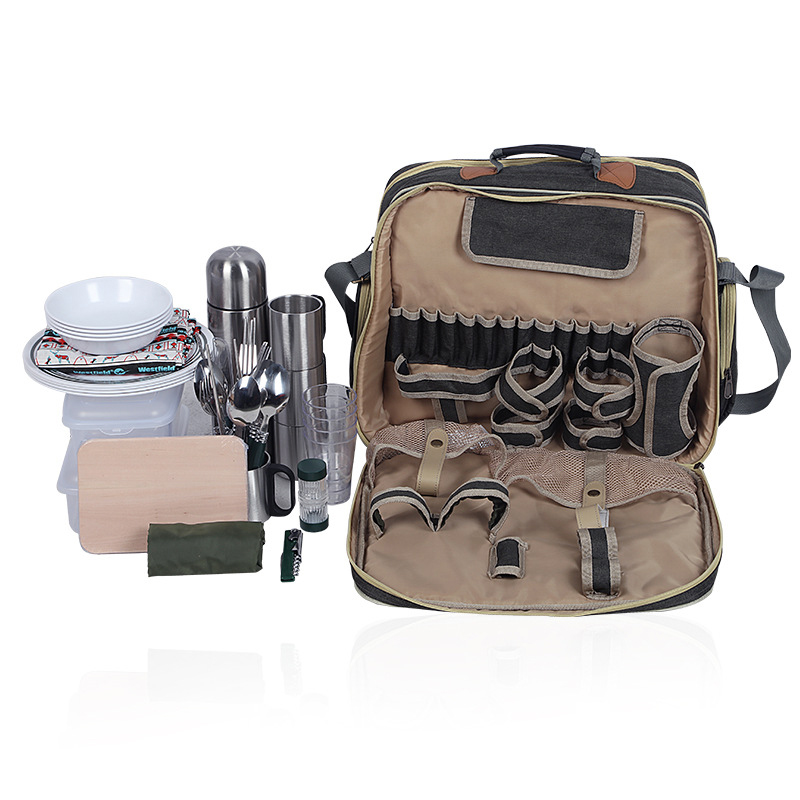 Portable Luxury Camping Picnic – обзор и цена Camping Cooking Set For 4