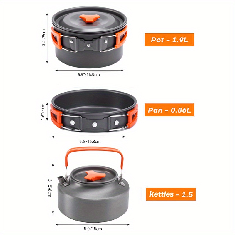17pcs Camping Cookware Set, Po – обзор и цена Camping Cooking Set With Kettle