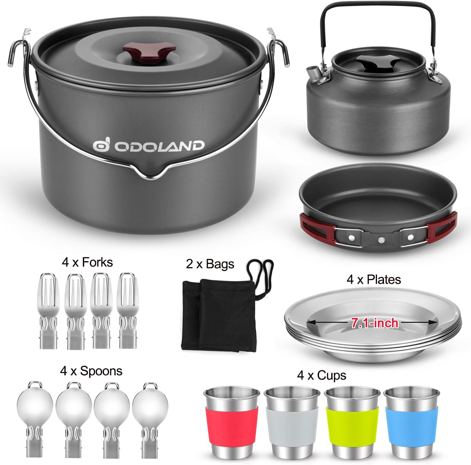 22pcs Camping Cookware Mess Ki – обзор и цена Camping Cooking Set For 4