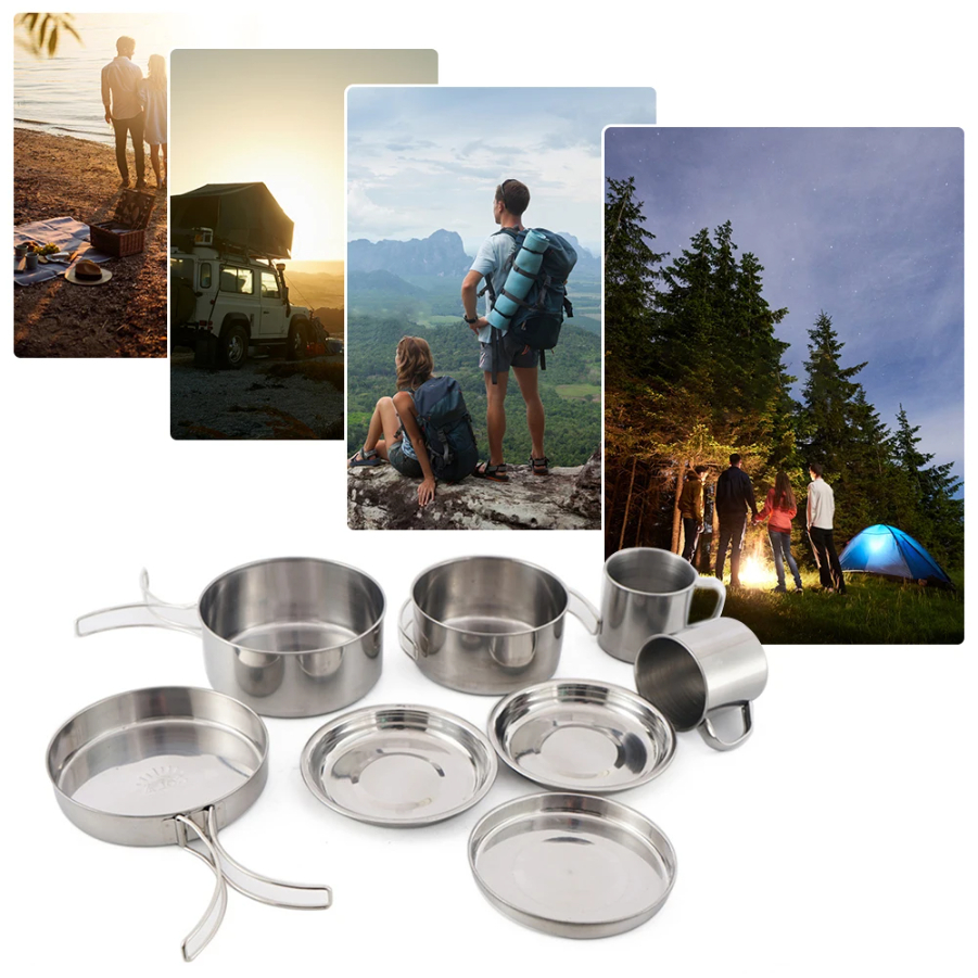 CAOX 8pcs/Set Camping Cookware – обзор и цена Camping Cooking Hot Plate