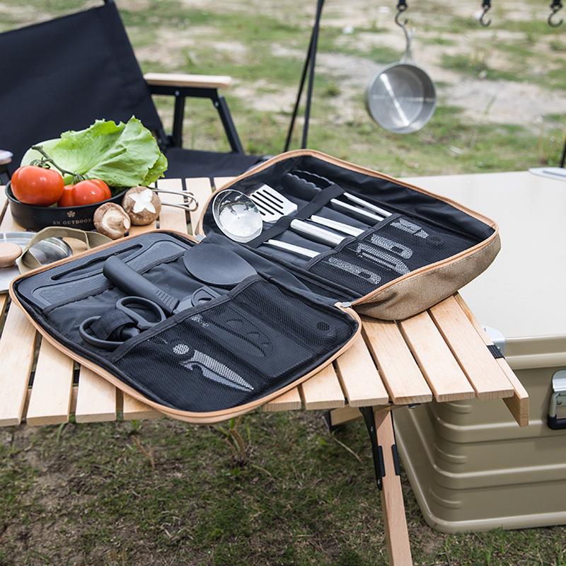 8pcs Camping Kitchen Cookware  – обзор и цена Camping Cooking Set With Bag