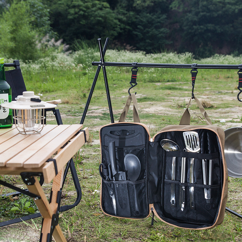 8pcs Camping Kitchen Cookware  – обзор и цена Camping Cooking Set With Bag