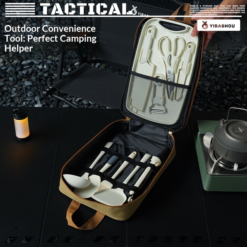 Portable 9Pcs Camping Kitchenw – обзор и цена Camping Cooking Set With Bag