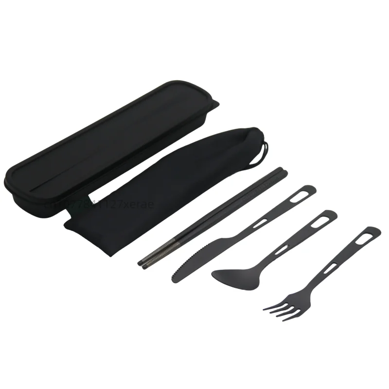 Pure Titanium Black Tableware  – обзор и цена Camping Cooking Set For 4
