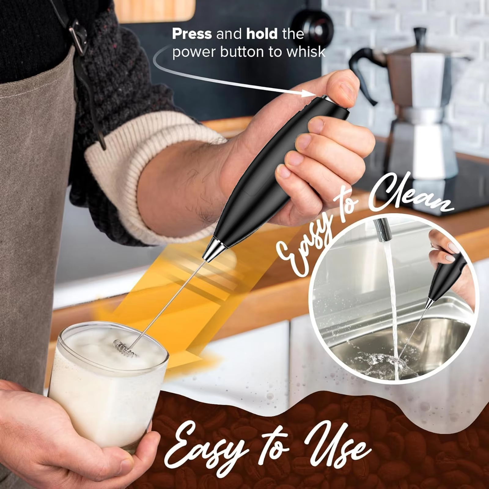1 set of electric milk mixer+e – обзор и цена Pocket Coffee Maker