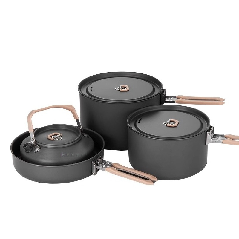 4 Sets of Pots Outdoor Camping – обзор и цена Camping Cooking Set For 4