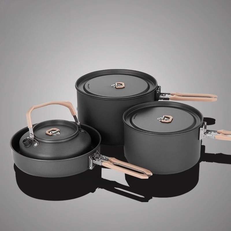 4 Sets of Pots Outdoor Camping – обзор и цена Camping Cooking Set For 4