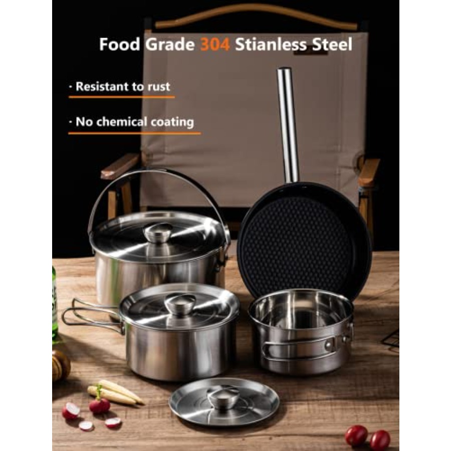 CampPro Camp Cooking Set for 4 – обзор и цена Camping Cooking Handle
