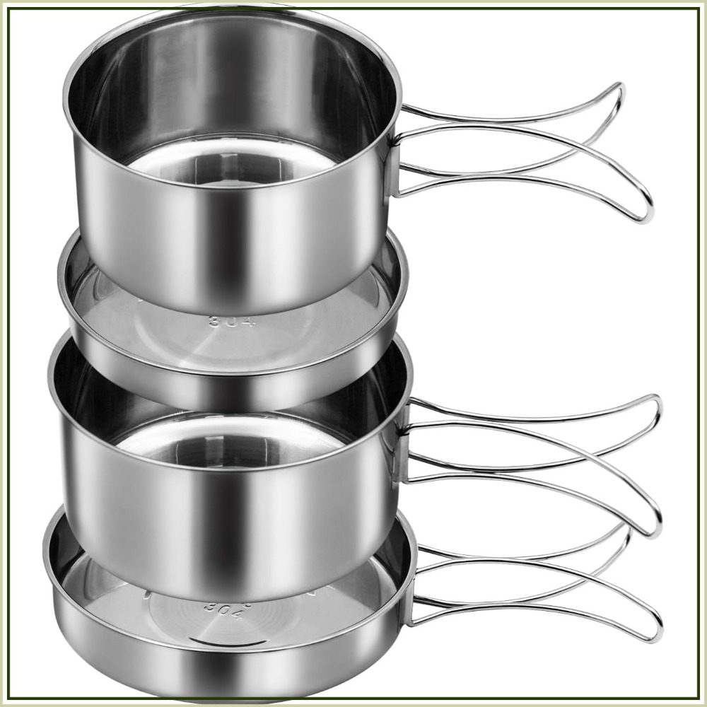 18/8 Stainless Steel Camping C – обзор и цена Camping Cooking Set For 4