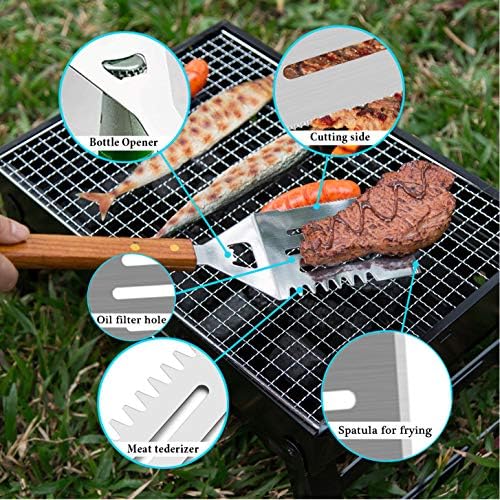 4-Piece Stainless Steel BBQ Gr – обзор и цена Camping Cooking Set For 4
