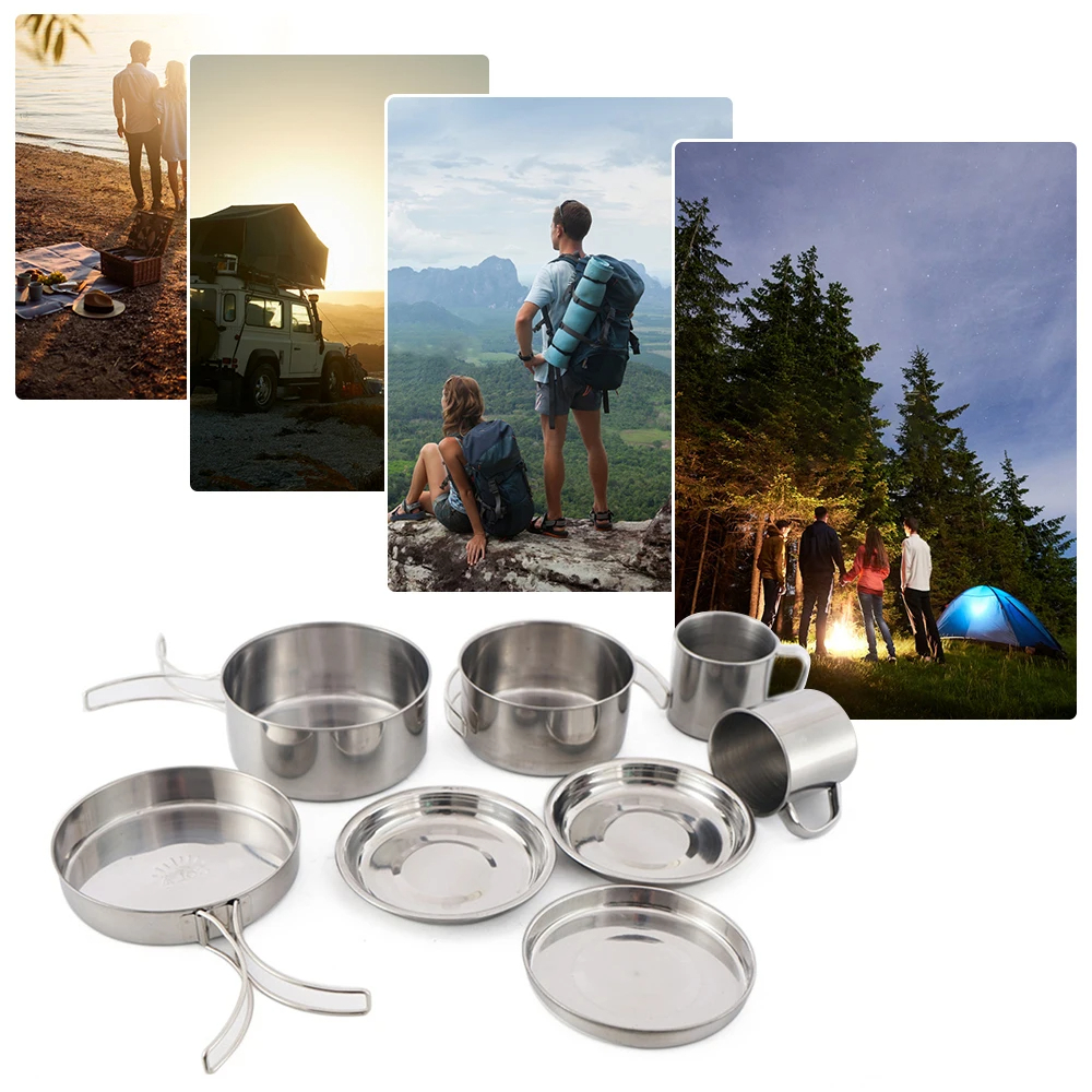 8pcs/Set Camping Cookware Mess – обзор и цена Camping Cooking Pack