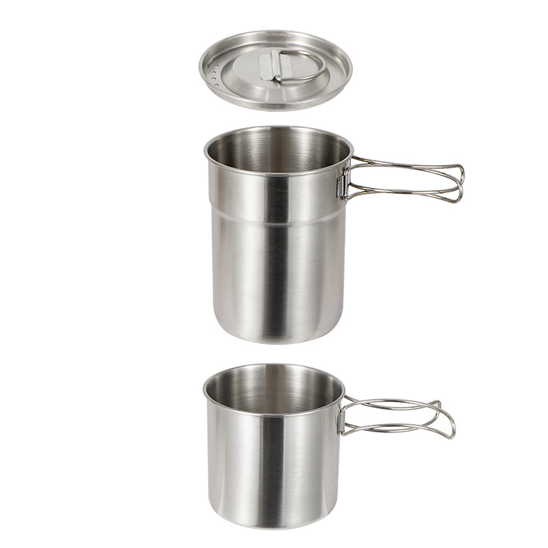 2Pcs/Set Camping Kettle Stainl – обзор и цена Camping Cooking Set With Kettle