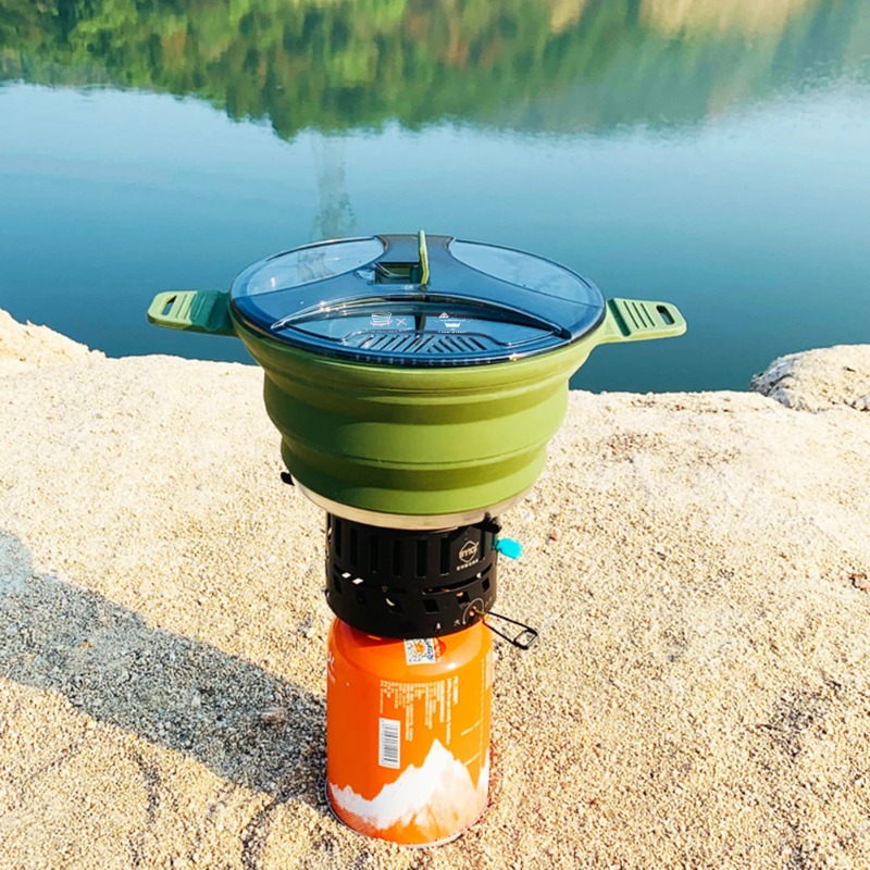 Outdoor Silicone Kettle Foldab – обзор и цена Camping Cooking Set With Kettle