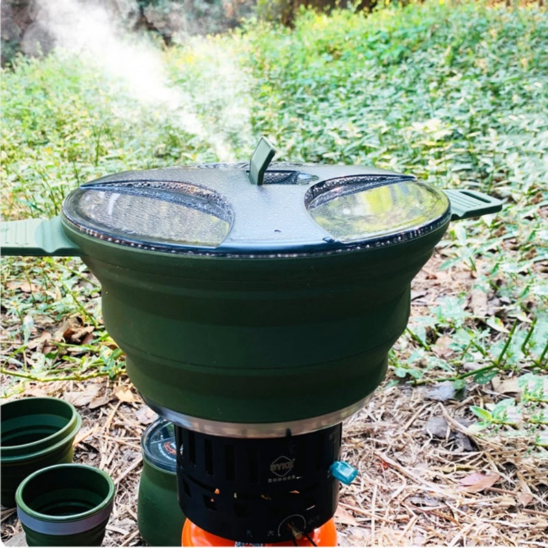 Outdoor Silicone Kettle Foldab – обзор и цена Camping Cooking Set With Kettle