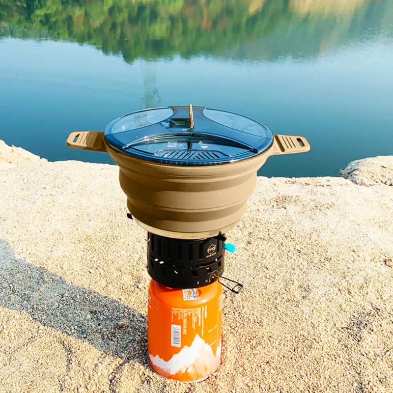 Outdoor Silicone Kettle Foldab – обзор и цена Camping Cooking Set With Kettle
