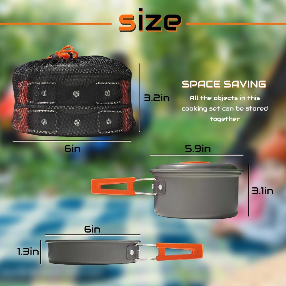 7Pcs Camping Pan Set - Backpac – обзор и цена Camping Hiking Cooking