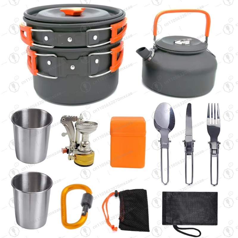 Outdoor aluminum cookware 10-p – обзор и цена Camping Cooking Accessories Set