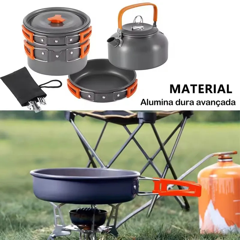 Outdoor Aluminum Alloy Camping – обзор и цена Camping Cooking Set With Kettle