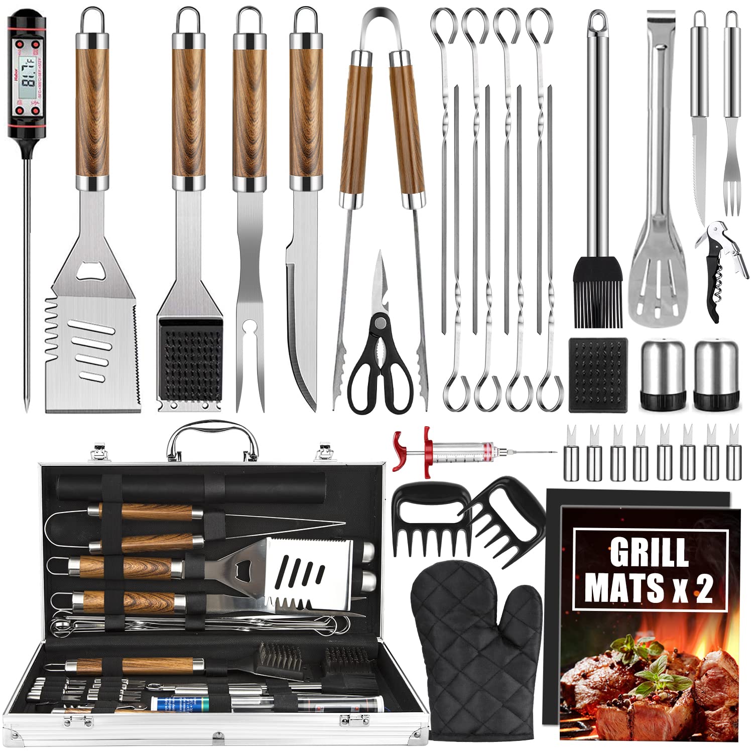 38PCS BBQ Grill Accessories Se – обзор и цена Camping Cooking Accessories Set