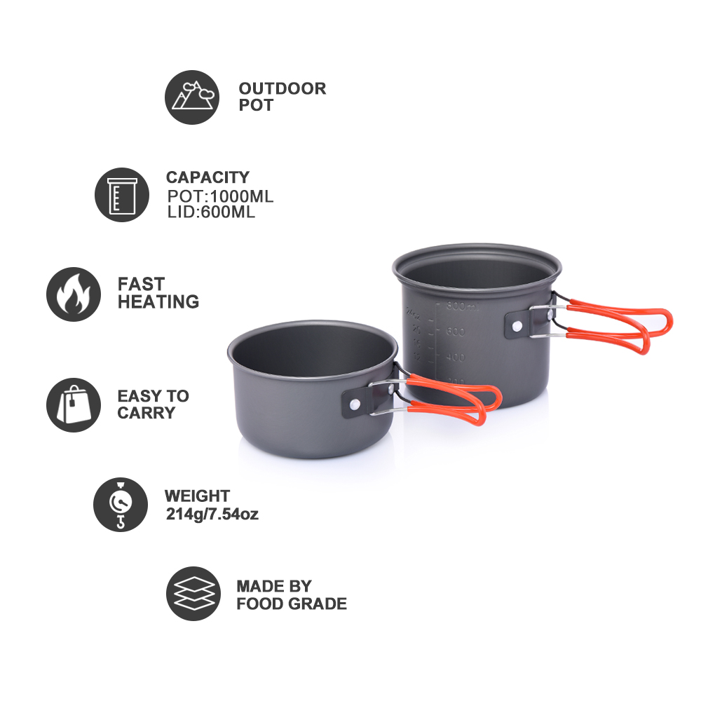 Widesea camping tableware outd – обзор и цена Camping Cooking And Eating Set