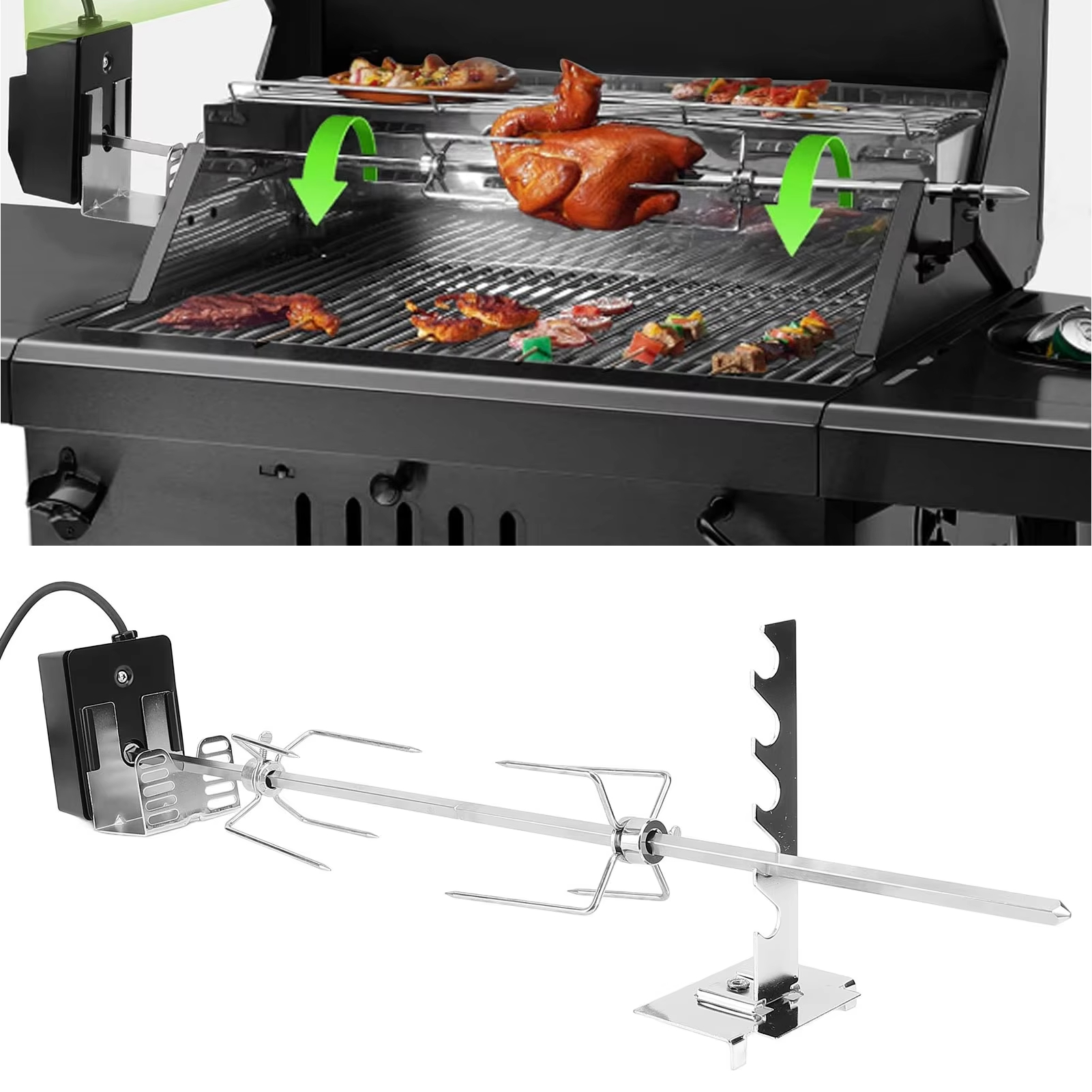Electric BBQ Grill Rotisserie  – обзор и цена Camping Cooking Bundle