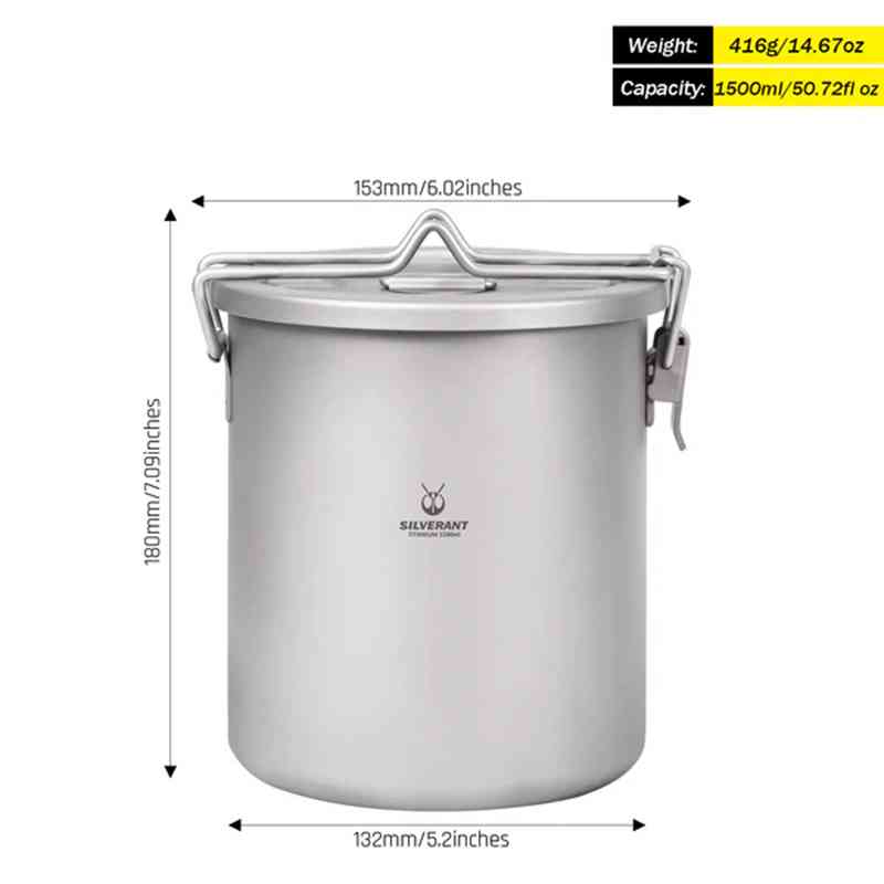 Silverant Camping Titanium Pot – обзор и цена Camping Cooking Set With Bag