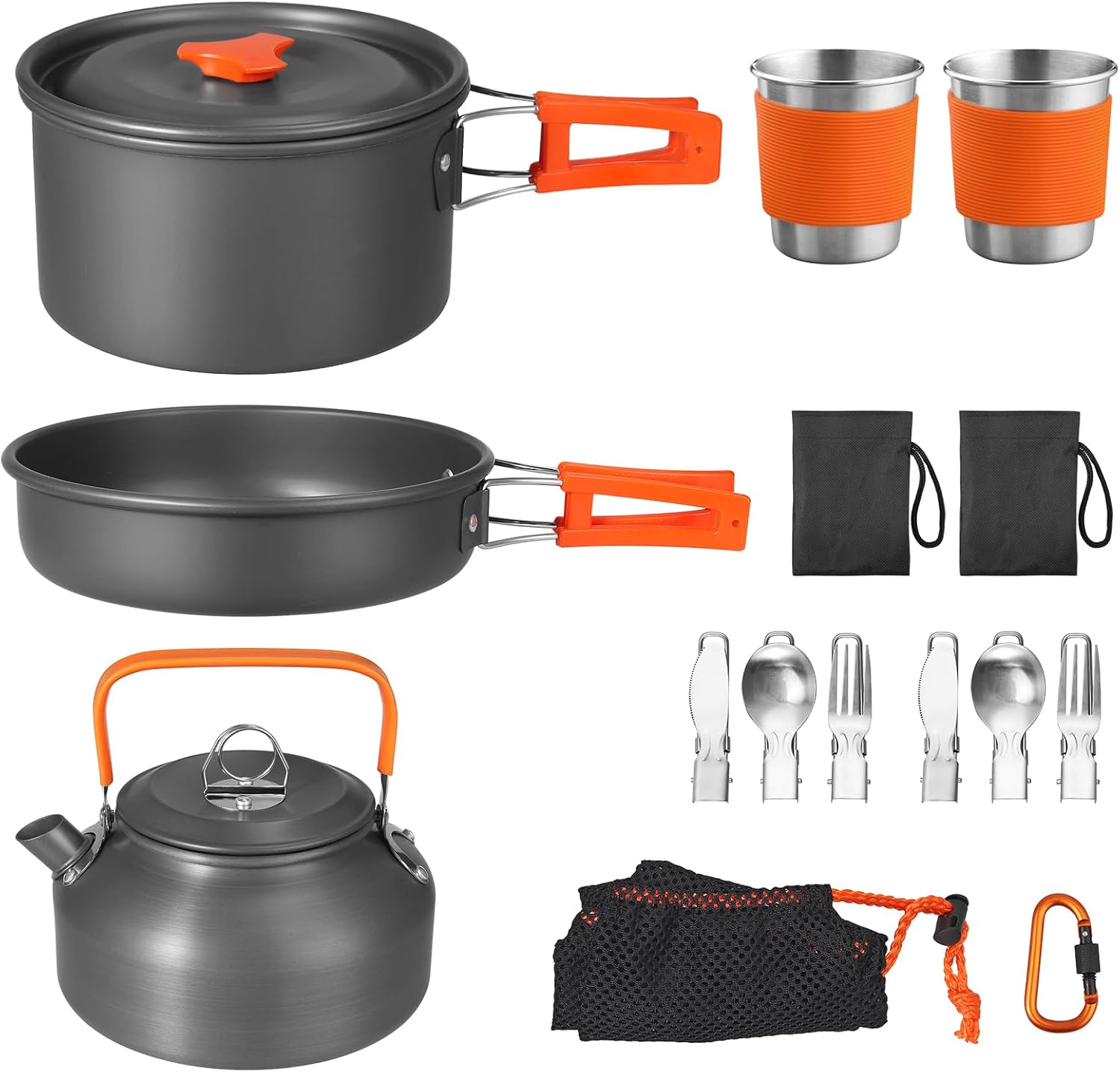 Non-Stick Camping Cookware Set – обзор и цена Camping Cooking Set With Kettle