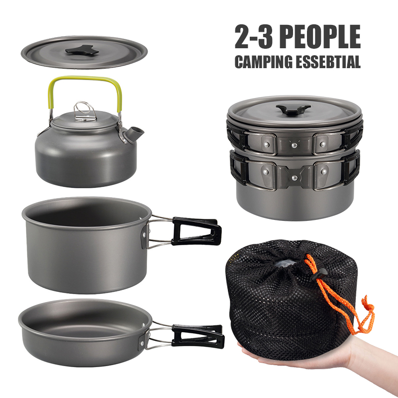 WESTTUNE Camping Cookware Kit  – обзор и цена Camping Cooking Set With Kettle