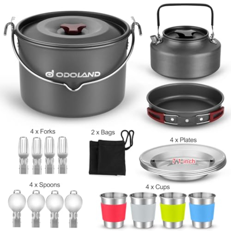 22pcs Camping Cookware Mess Ki – обзор и цена Camping Cooking Set For 4