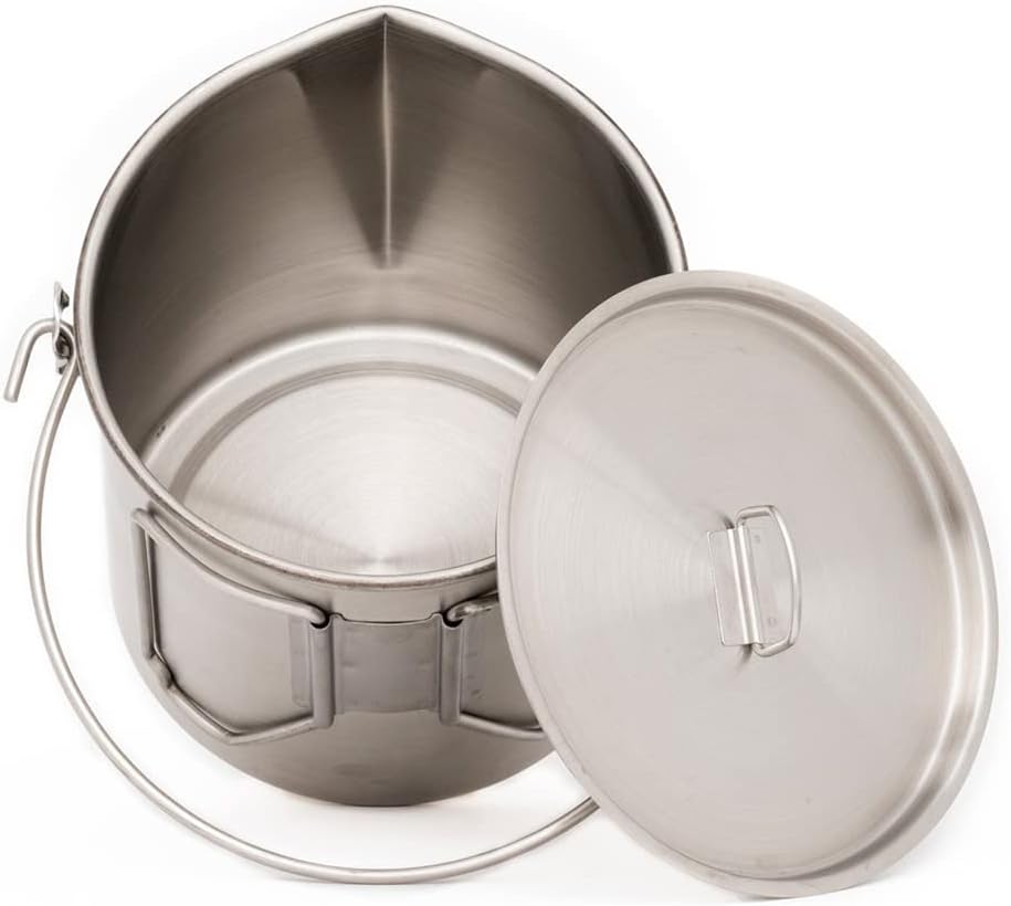 Stainless Steel Bush Pot and L – обзор и цена Camping Cooking Pot With Lid