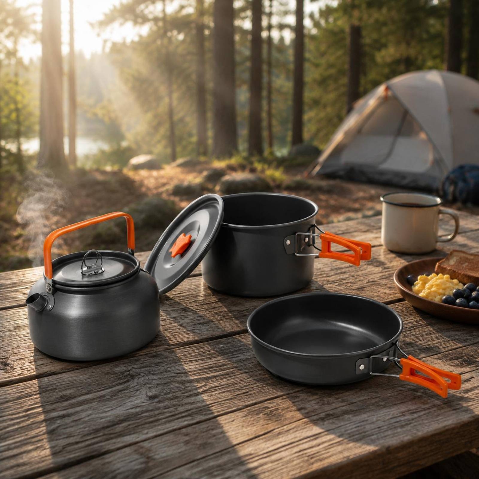Camping Pot and Kettle Set Nes – обзор и цена Camping Cooking Set With Kettle