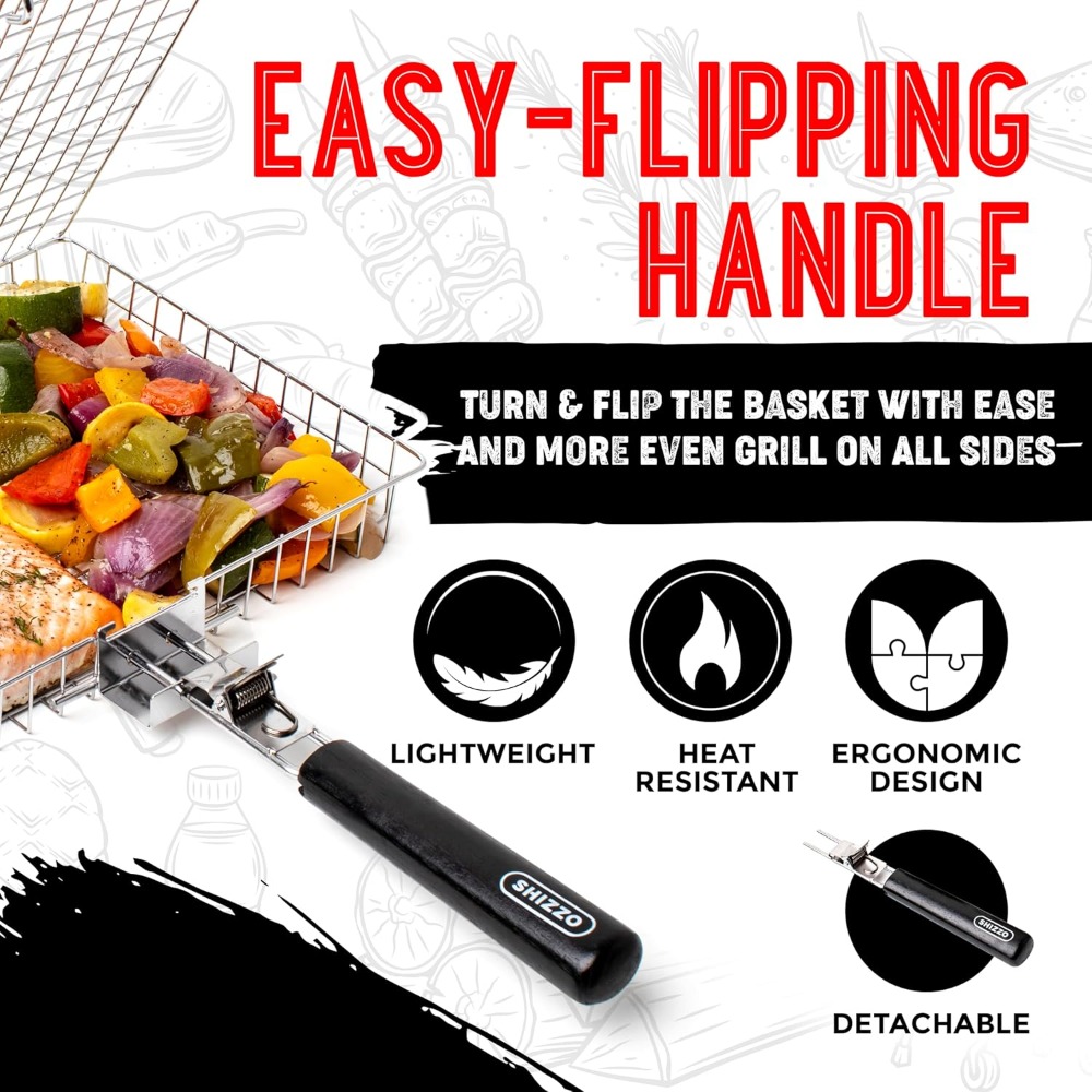 BBQ Grill Basket Set, Stainles – обзор и цена Camping Cooking Accessories Set