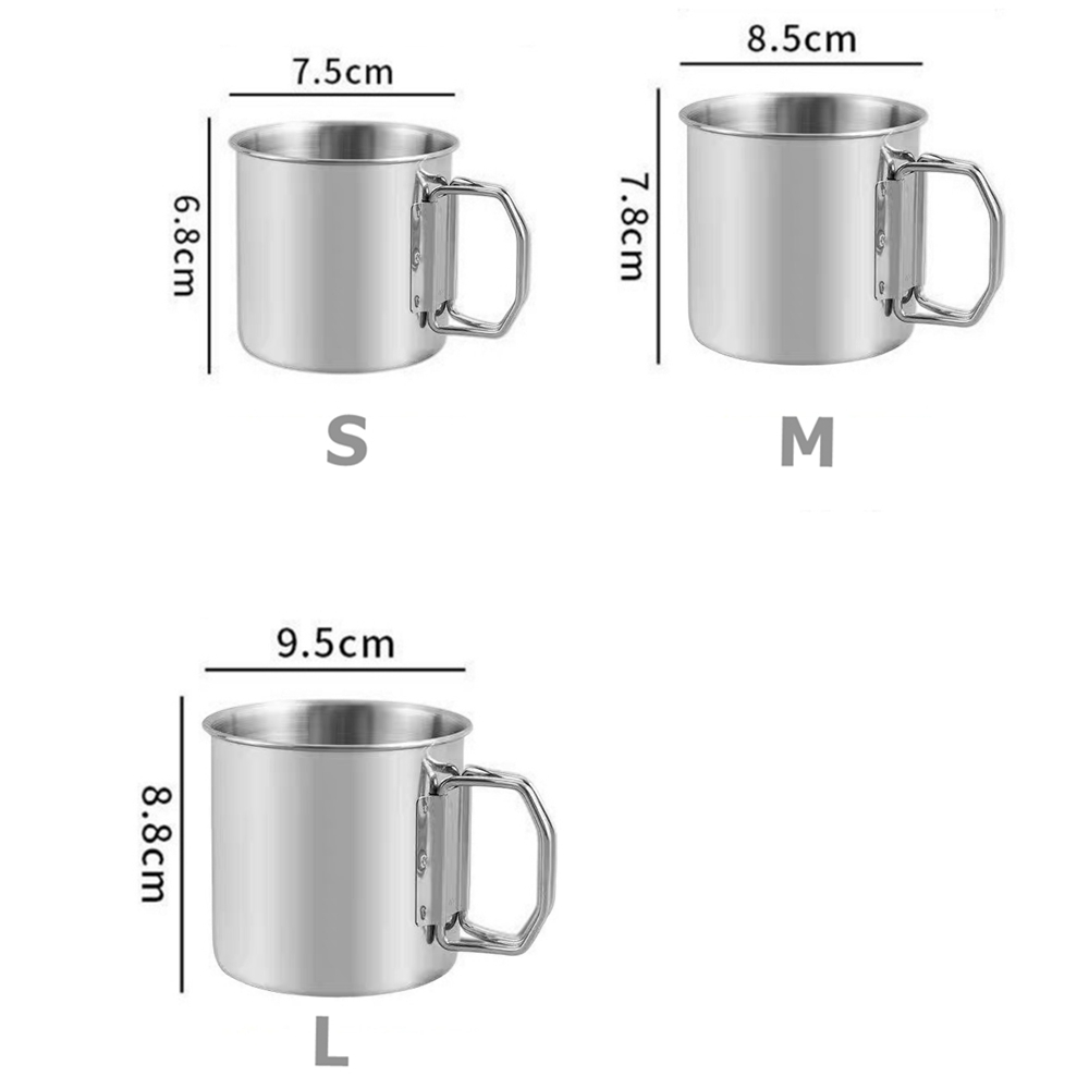 Set of 3 Cup Stainless Steel C – обзор и цена Camping Cooking Pot With Lid