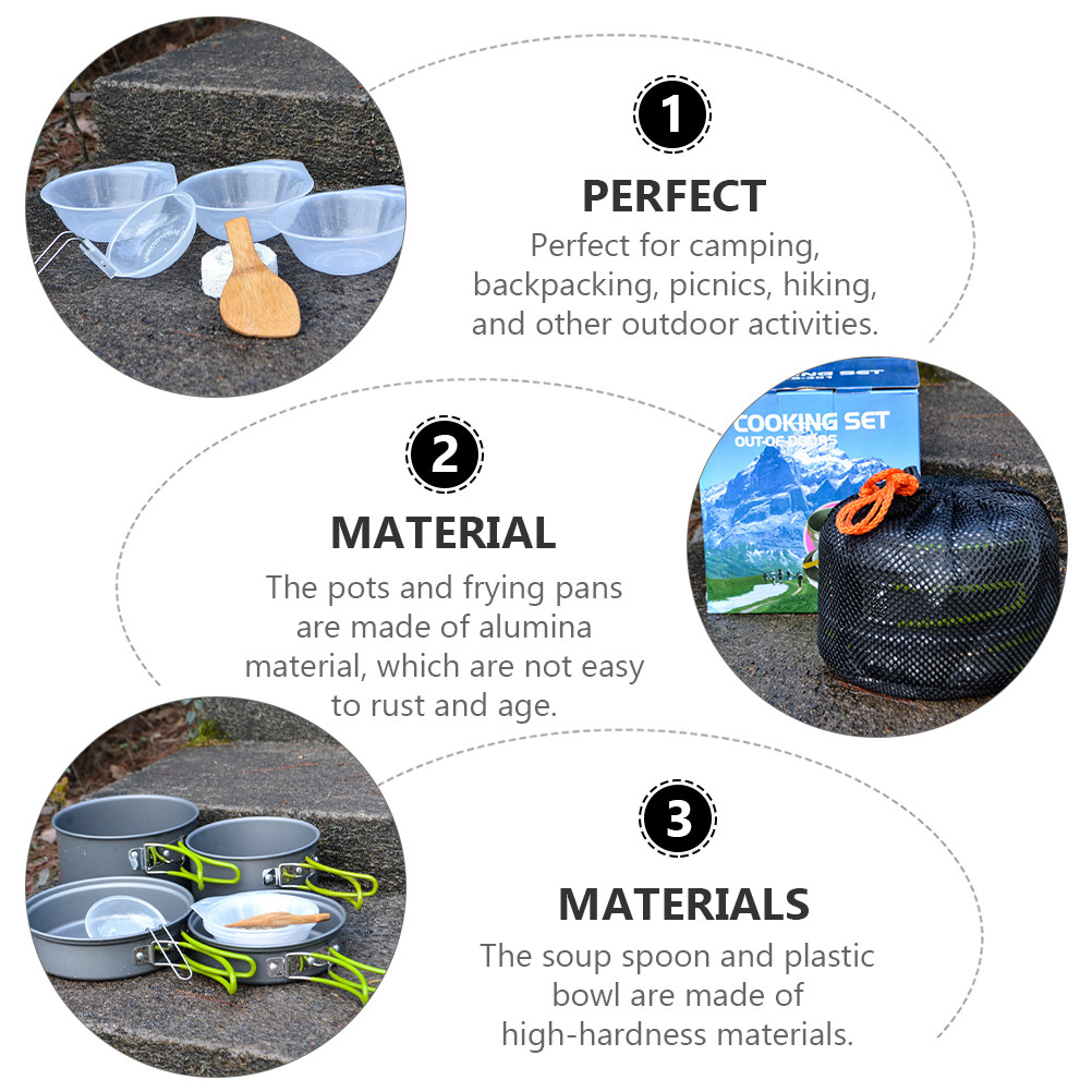 1Set Portable Camping Cookware – обзор и цена Camping Hiking Cooking