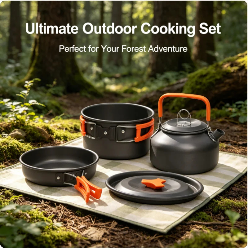 Camping Cookware Set Outdoor P – обзор и цена Camping Cooking And Eating Set