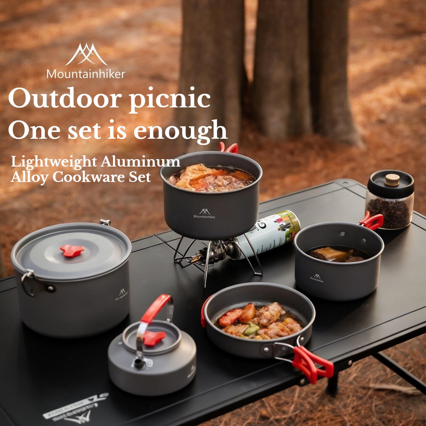 MOUNTAINHIKER Camping Cookware – обзор и цена Camping Cooking Set With Kettle