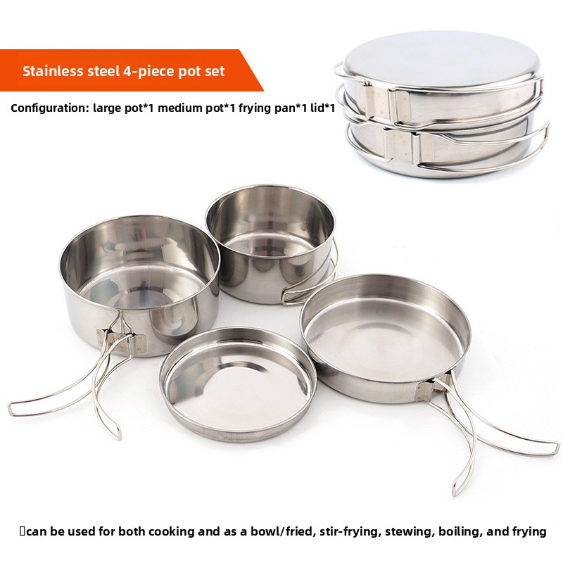 CLS 4-Piece Stainless Steel Ca – обзор и цена Camping Cooking Bundle