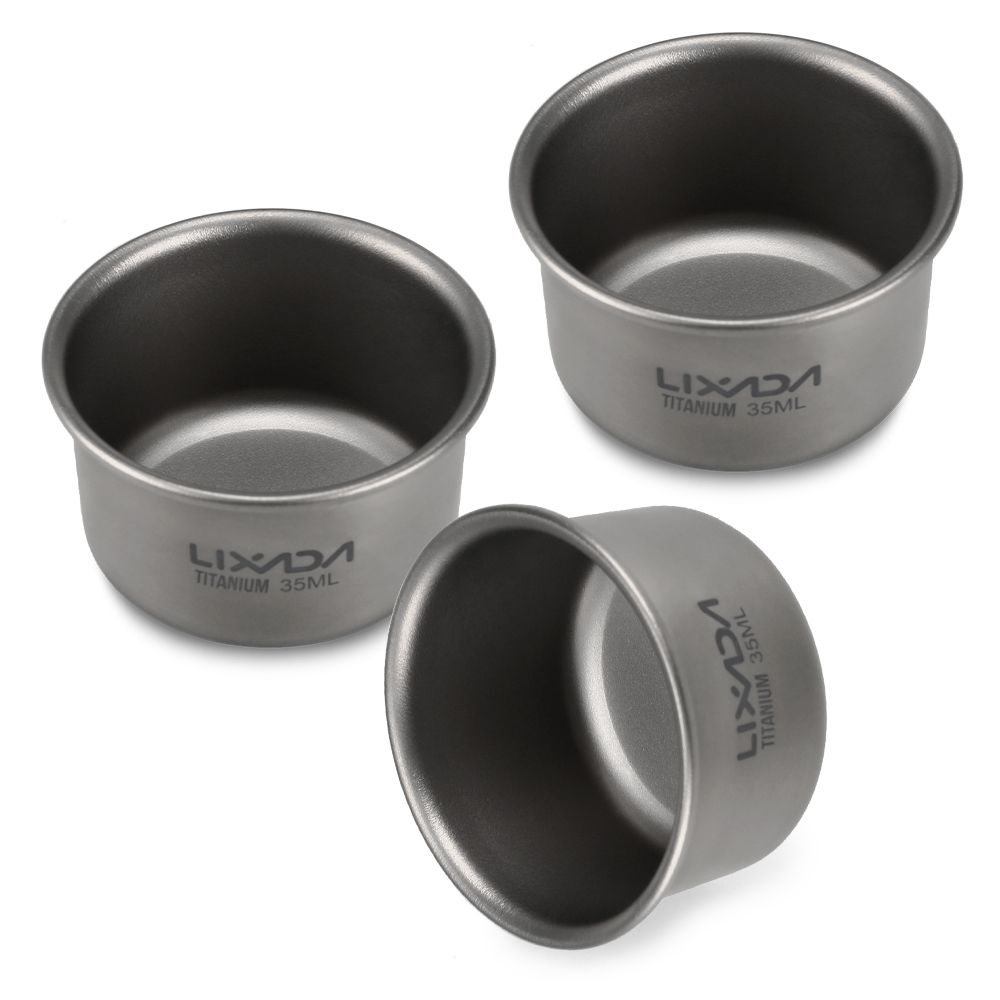 1/3pcs Lixada 35ml Mini Titani – обзор и цена Camping Cooking Pot With Lid