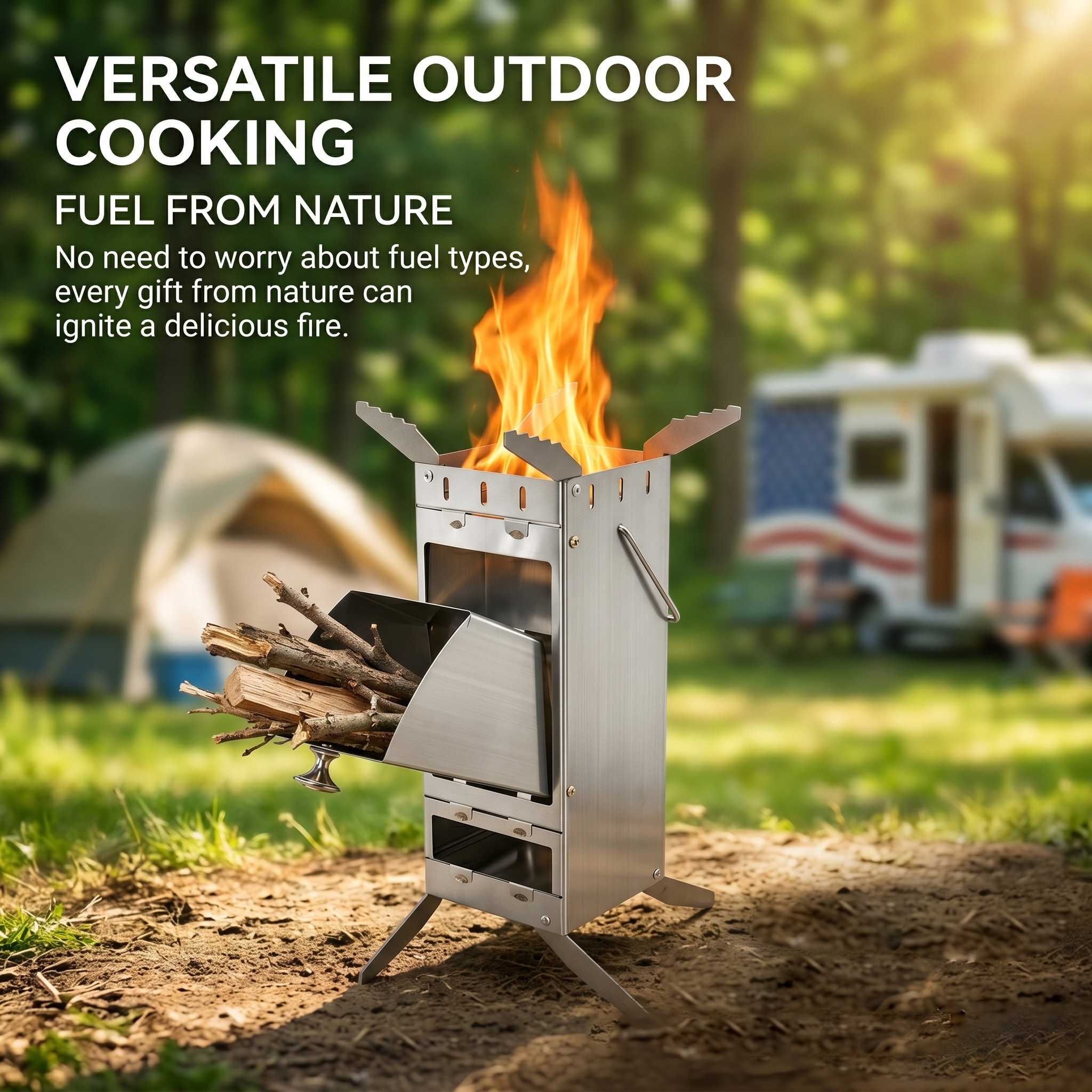 Portable Foldable Rocket Stove – обзор и цена Camping Hiking Cooking