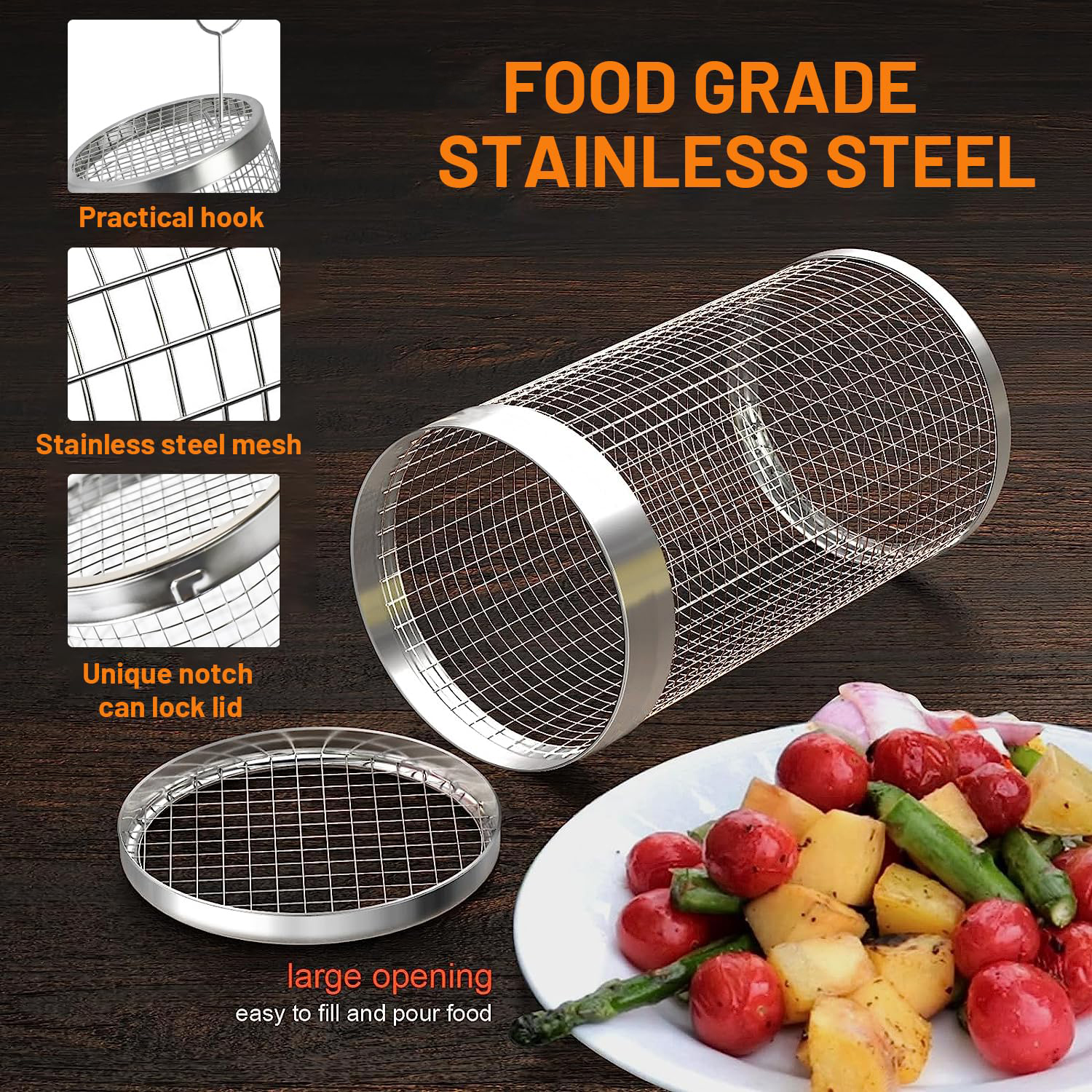 2 Pieces Rolling Grilling Bask – обзор и цена Camping Cooking Accessories Set
