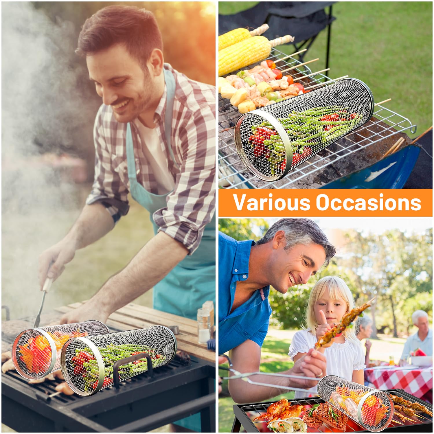 2 Pieces Rolling Grilling Bask – обзор и цена Camping Cooking Accessories Set